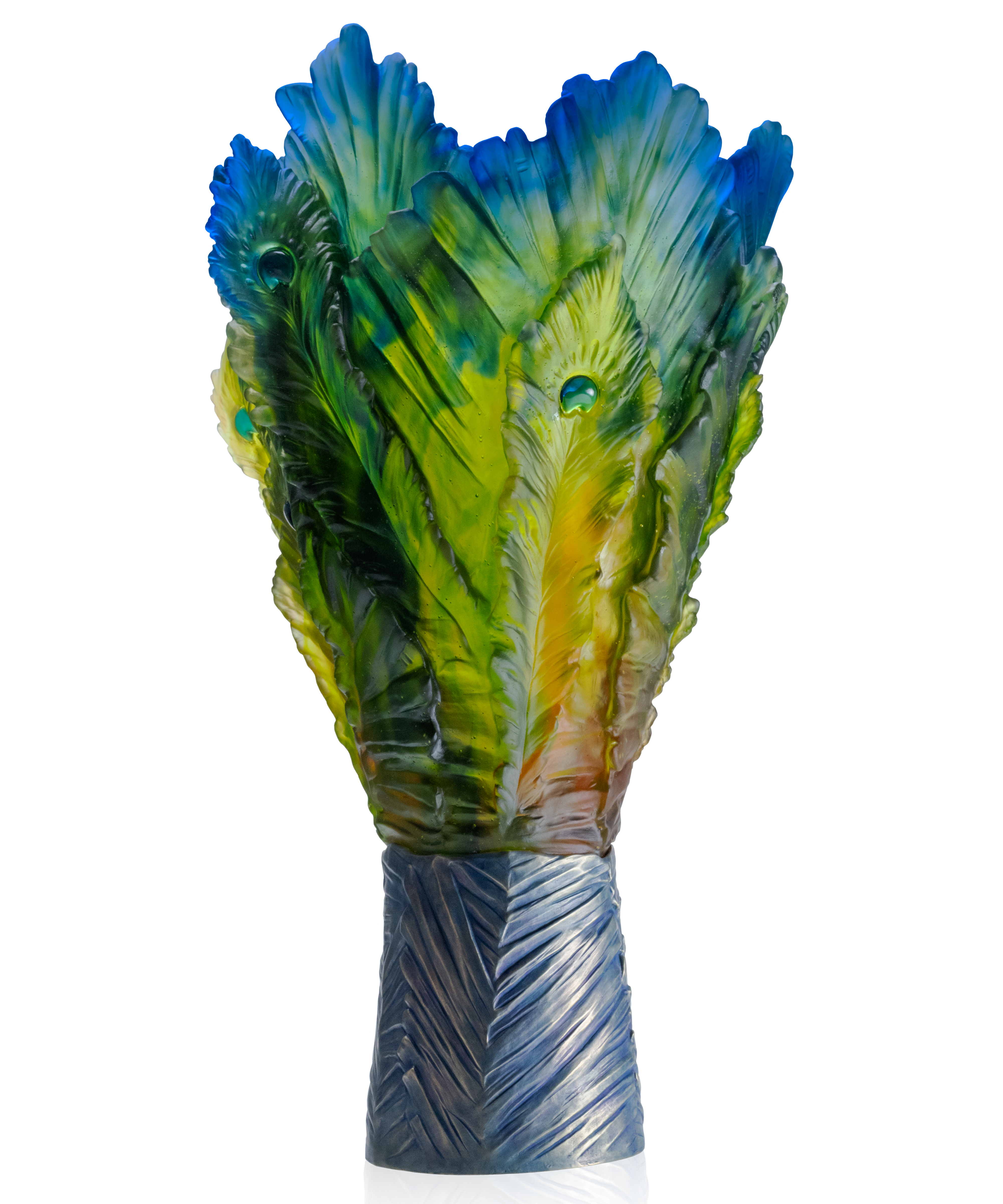 daum-univers-v-g-tal-fleur-de-paon-exotique-vase-magnum image 1