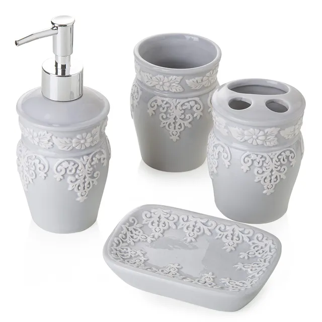 baroni-home-tutto-bagno-set-salle-de-bain-c-ramique-gris-4-pi-ces image 1