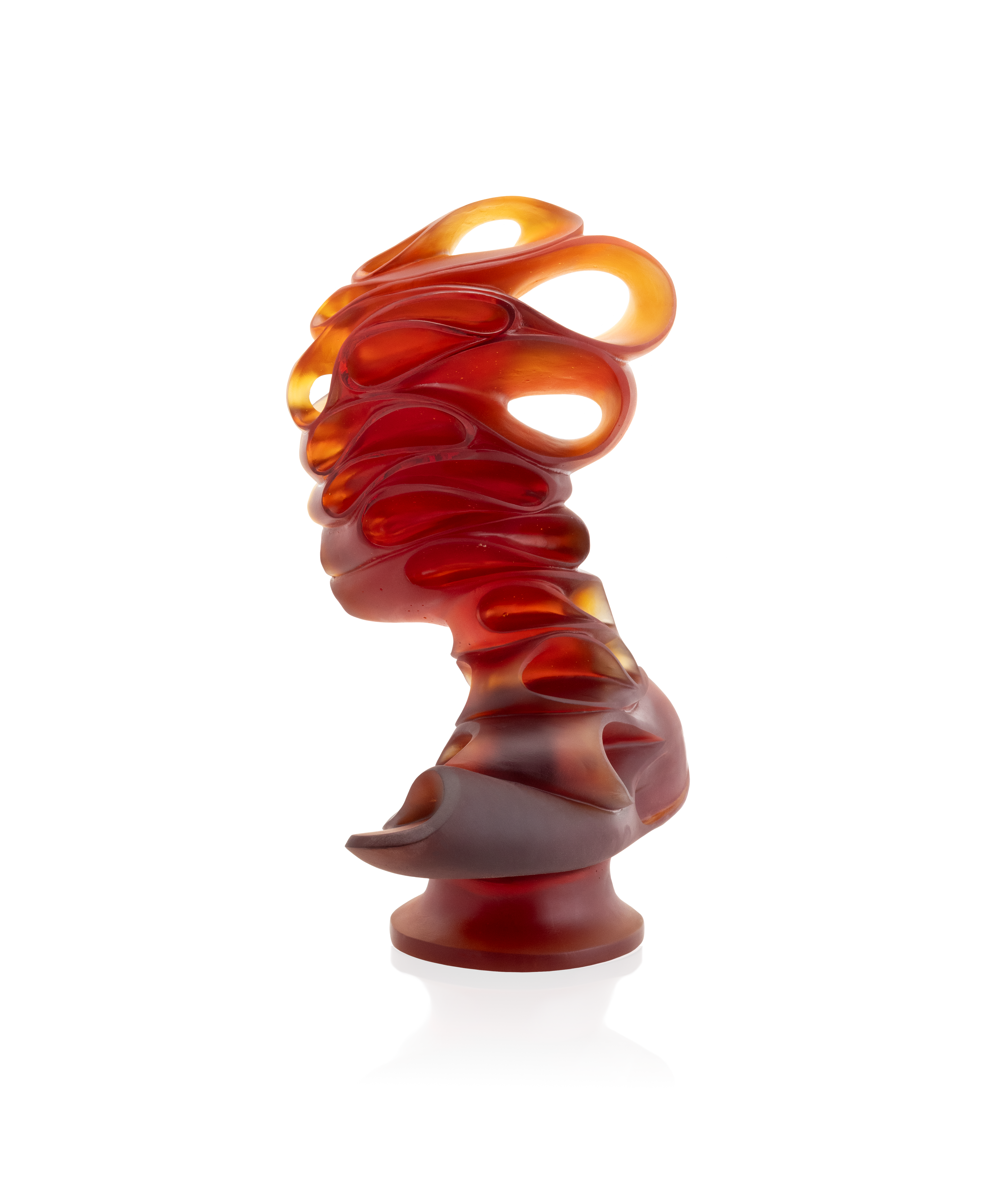 daum-masque-de-verre-ambre-sculpture-jean-faucheur-75ex image 3