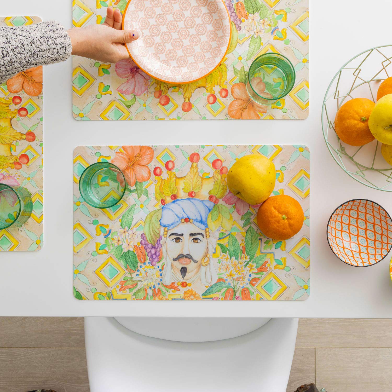 baroni-home-cucina-sets-de-table-pvc-roi-color-lot-6-48x28-cm image 4