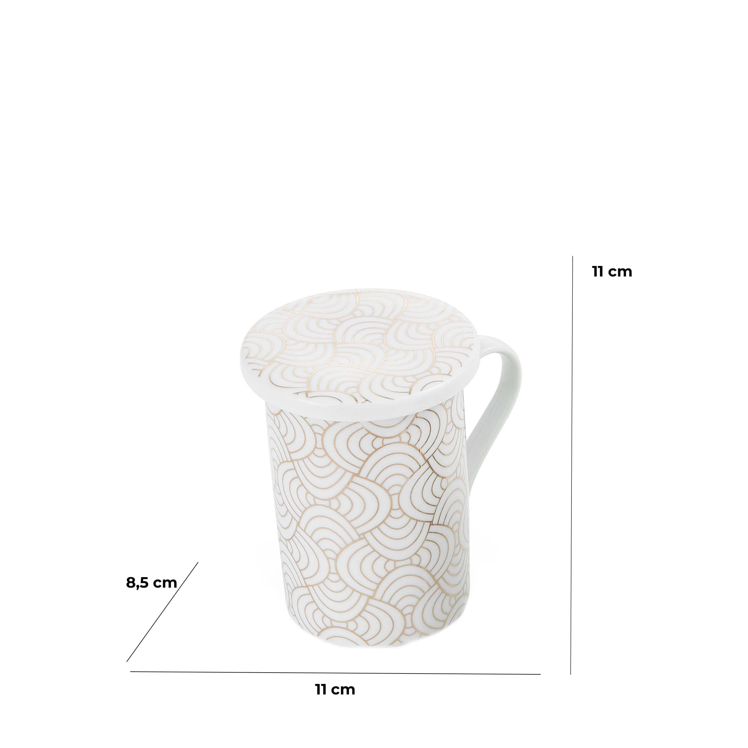 baroni-home-cucina-tasse-th-filtre-blanc-or-11-cm image 2