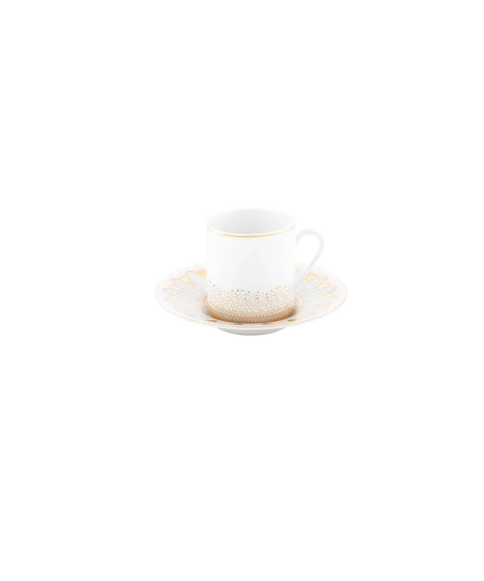 daum-or-d-abeille-coffret-2-tasses-caf-porcelaine-avec-soucoupe image 1