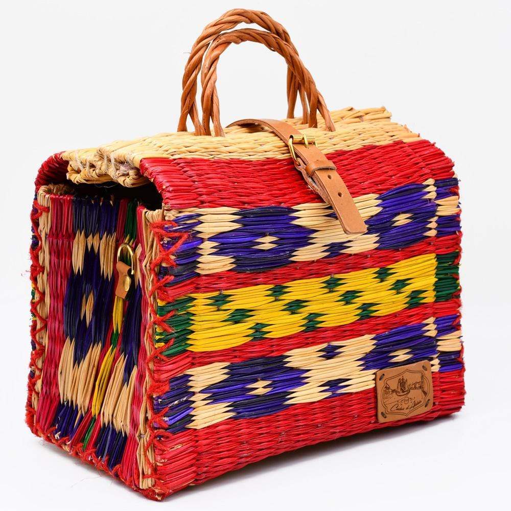 luisa-paix-o-sac-cabas-en-jonc-30-cm-multicolore-cuir image 2