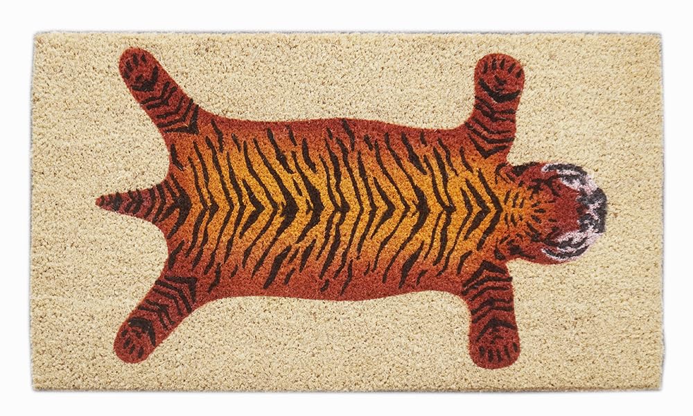 baroni-home-paillasson-coco-cuir-tigre-70x40cm-antid-rapant image 1