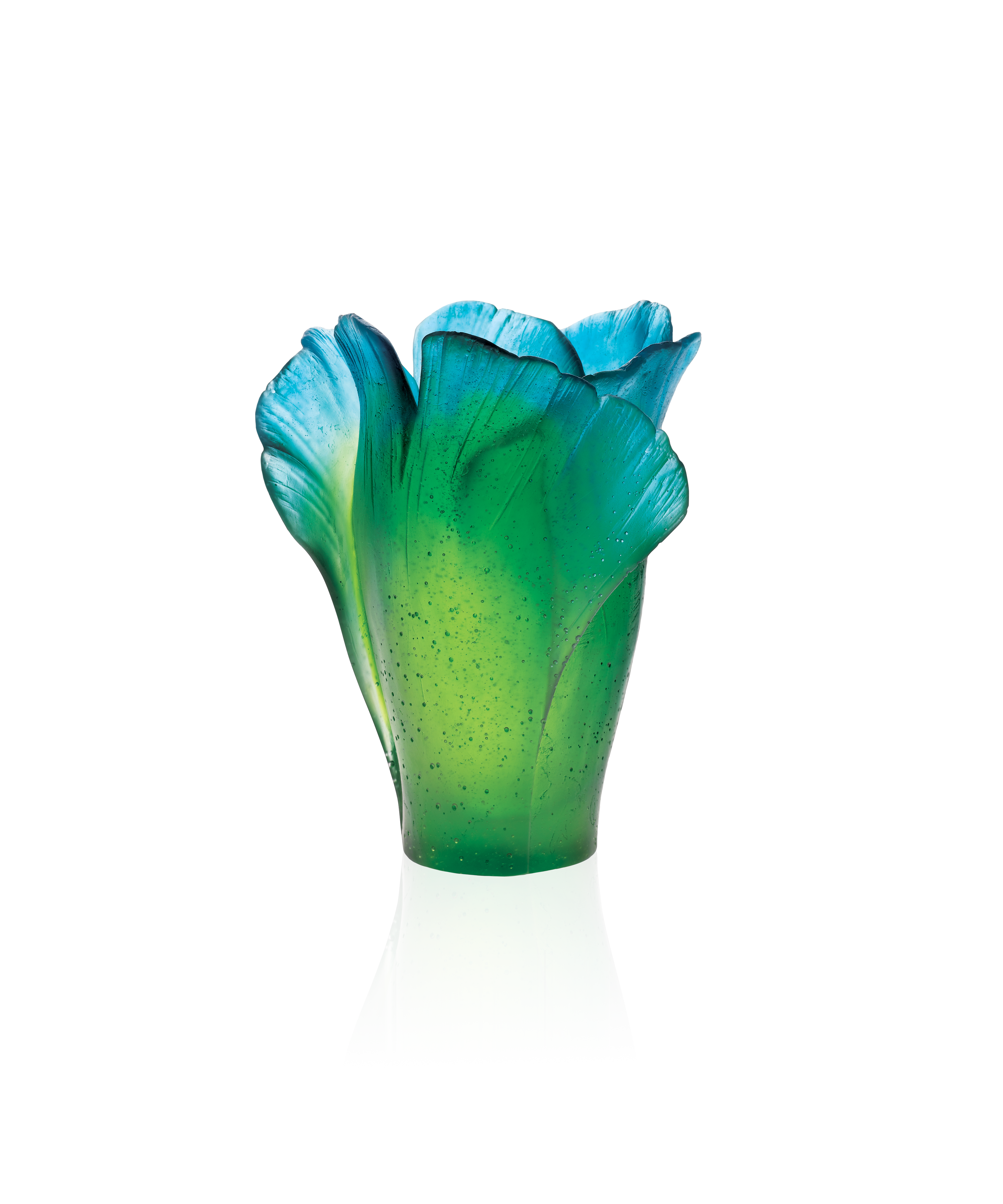 daum-univers-v-g-tal-ginkgo-vase-moyen-vert-p-te-de-verre image 1