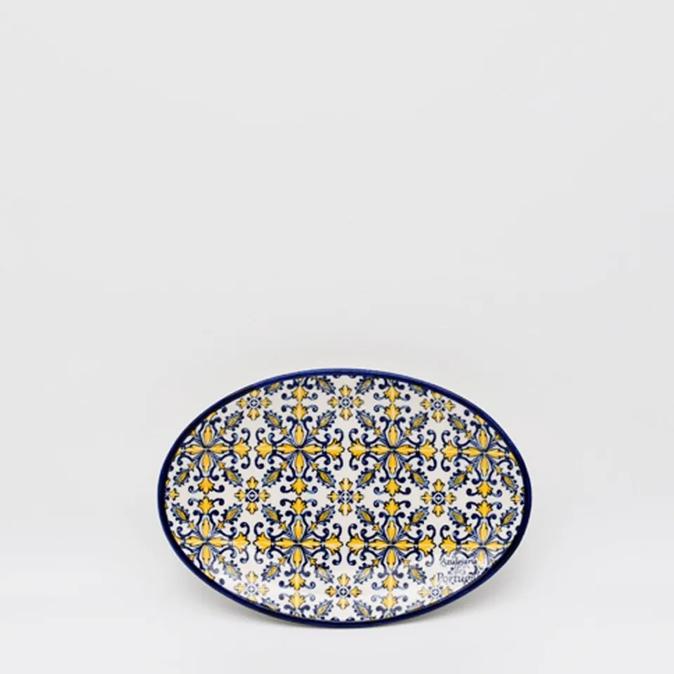 luisa-paix-o-tradicional-plat-c-ramique-jaune-21-cm-azulejos image 1