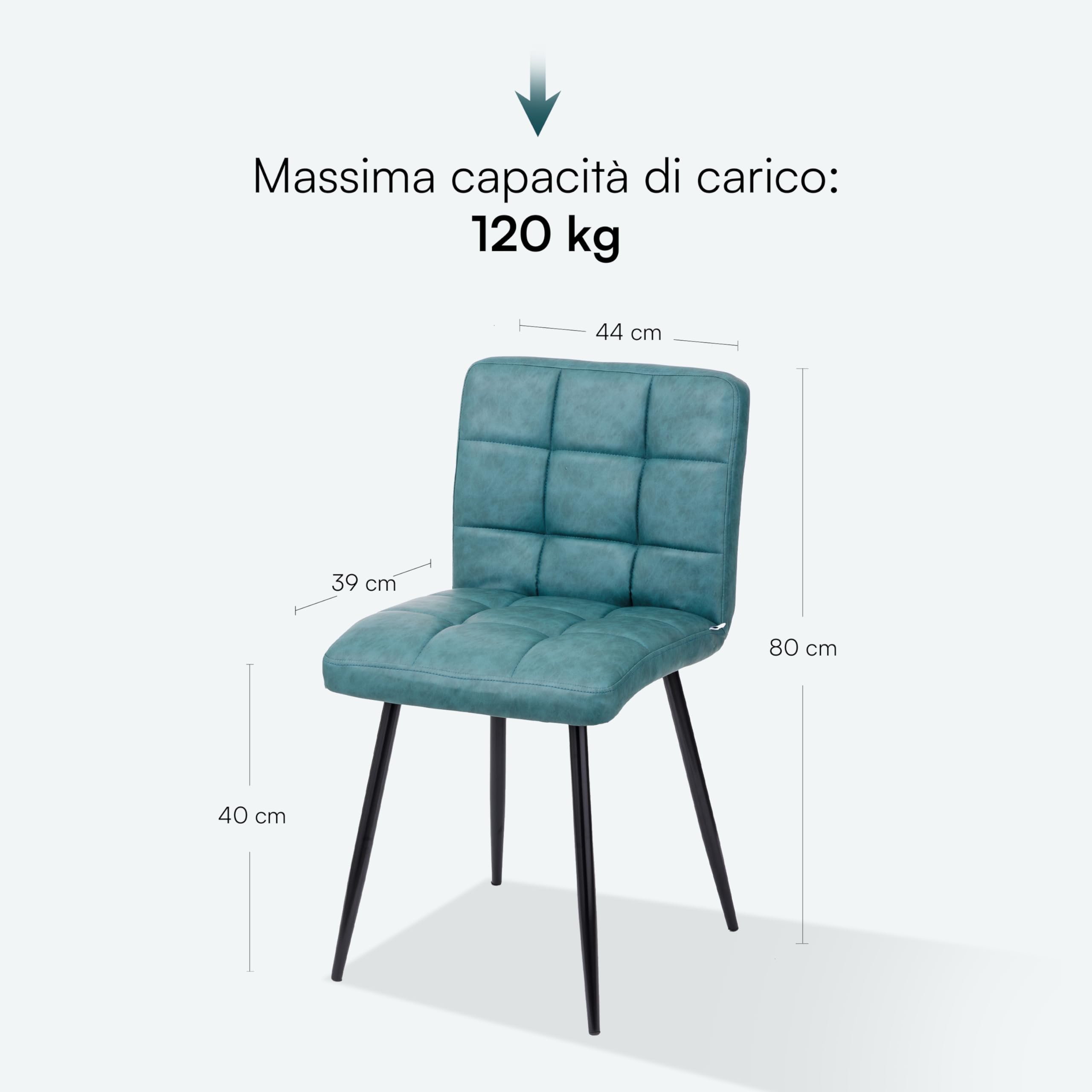 baroni-home-sedie-chaise-simili-cuir-bleu-p-trole-pieds-acier image 3