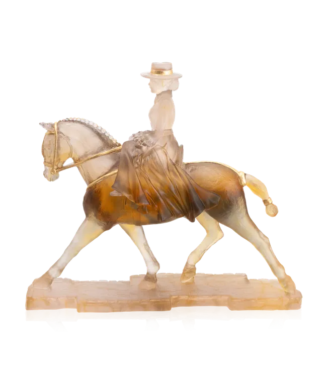 daum-univers-animalier-cavali-re-andalouse-sculpture-cristal image 1