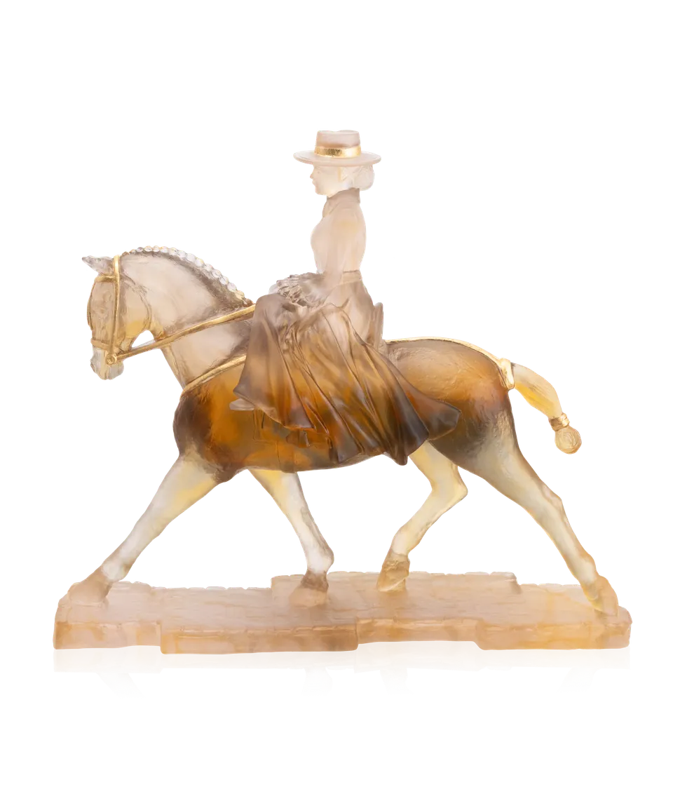 daum-univers-animalier-cavali-re-andalouse-sculpture-cristal image 1