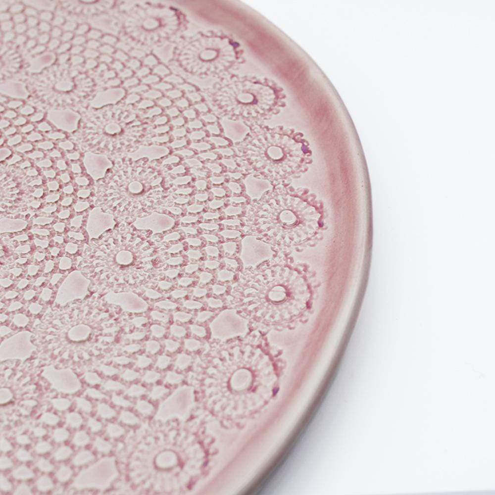 luisa-paix-o-flores-assiette-c-ramique-rose-27cm-artisanale-main image 3