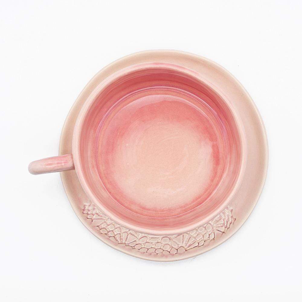 luisa-paix-o-carimbada-tasse-et-soucoupe-c-ramique-rose-12-cm image 3