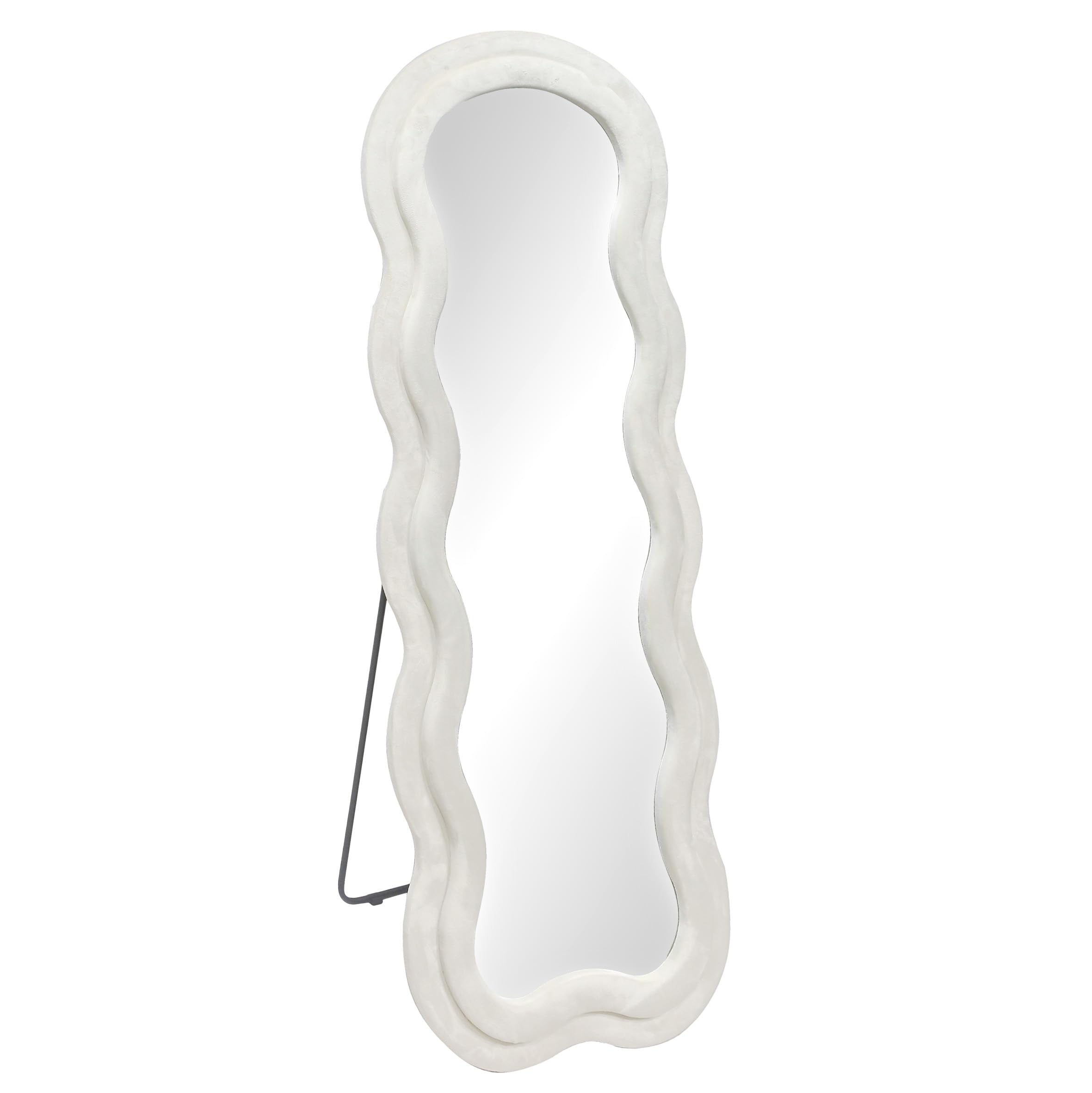 baroni-home-specchi-miroir-sur-pied-160x60-cm-velours-beige image 1