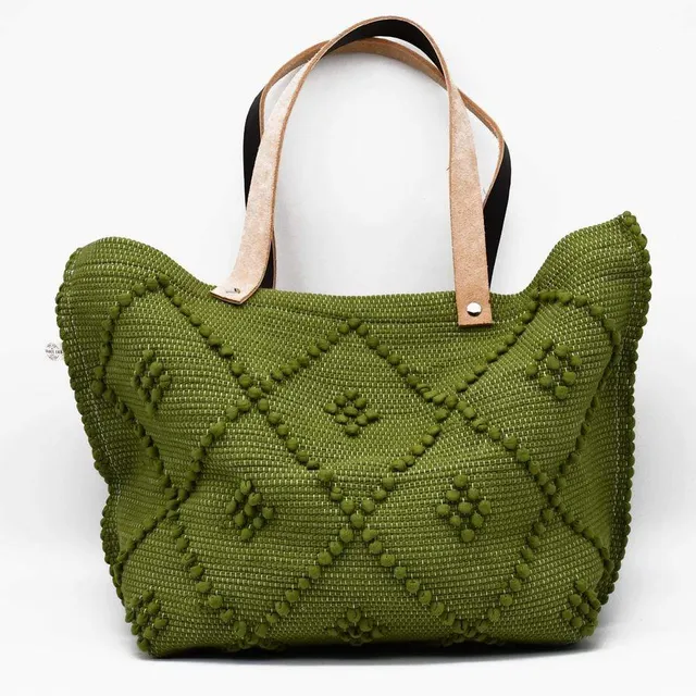 luisa-paix-o-sac-paule-cuir-sac-vert-tapis-50cm image 1