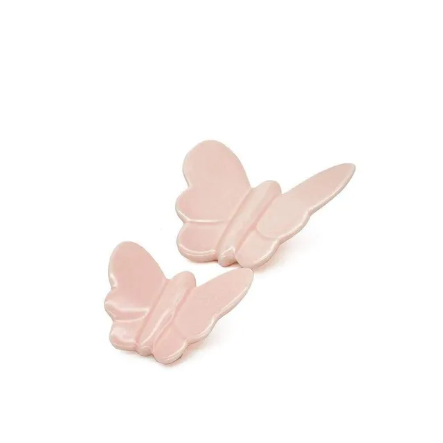 luisa-paix-o-papillon-en-c-ramique-rose-d-coration-murale-14x12cm image 1