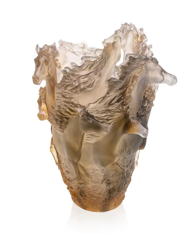 daum-univers-animalier-cavalcade-vase-brun-glac image 1