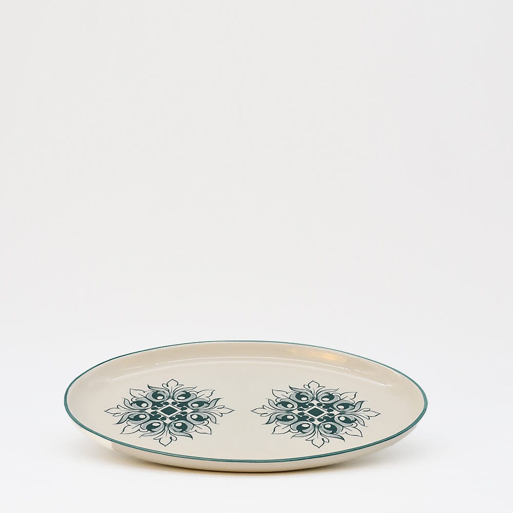 luisa-paix-o-bras-o-26-cm-plat-ovale-c-ramique-vert image 3