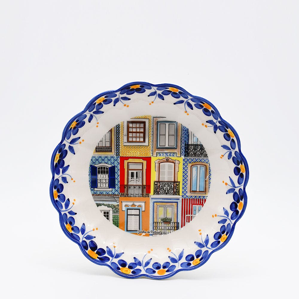 luisa-paix-o-janelas-plat-c-ramique-jaune-bleu-24-cm image 2