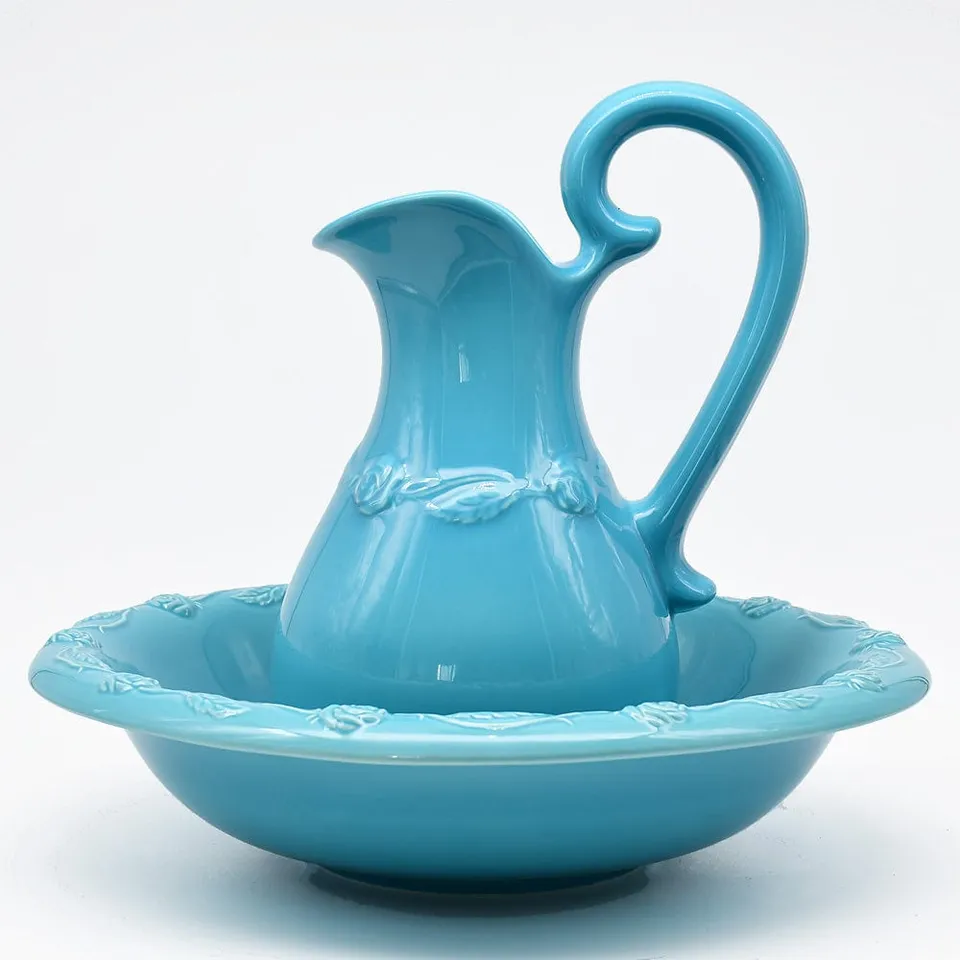 luisa-paix-o-cruche-et-bassine-c-ramique-turquoise image 1