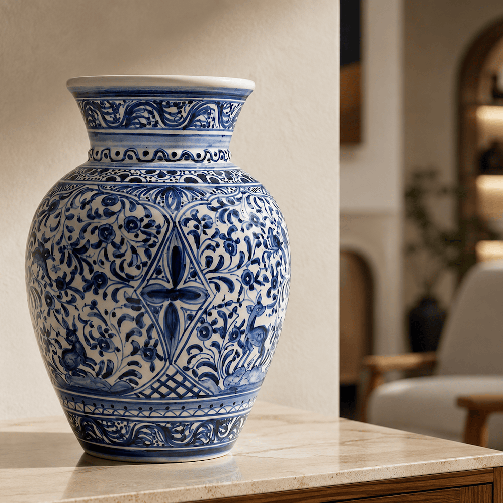 luisa-paix-o-vase-c-ramique-coimbra-bleu-22-cm-pi-ce-unique image 2