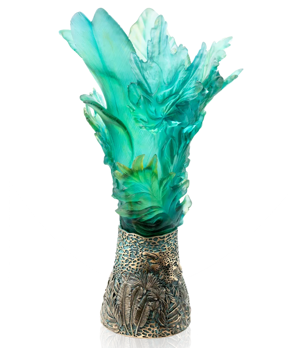 daum-borneo-tropical-vase-prestige-cristal-emilio-robba-99-ex image 1