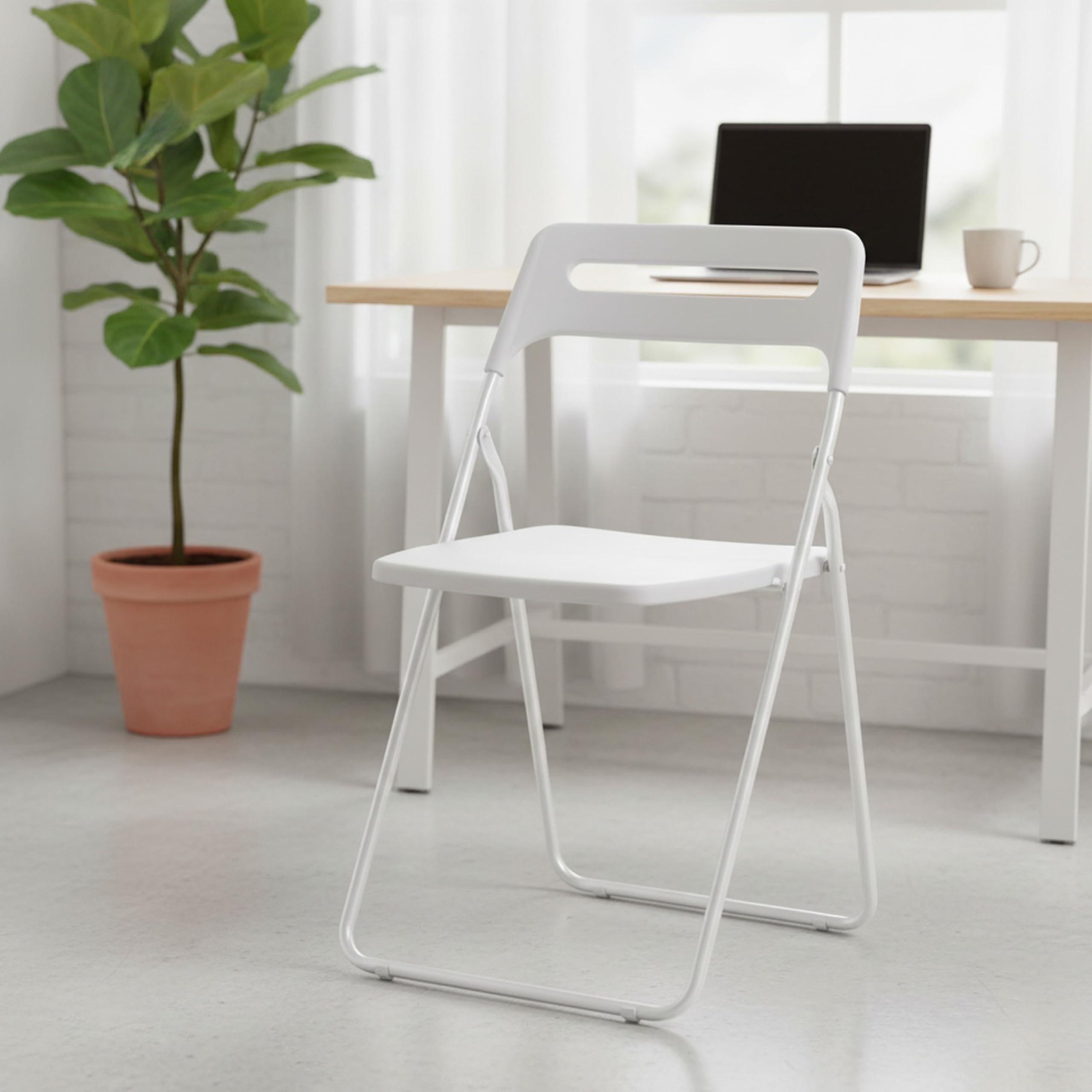 baroni-home-sedie-chaise-pliante-blanc-42x38x78cm-acier image 6