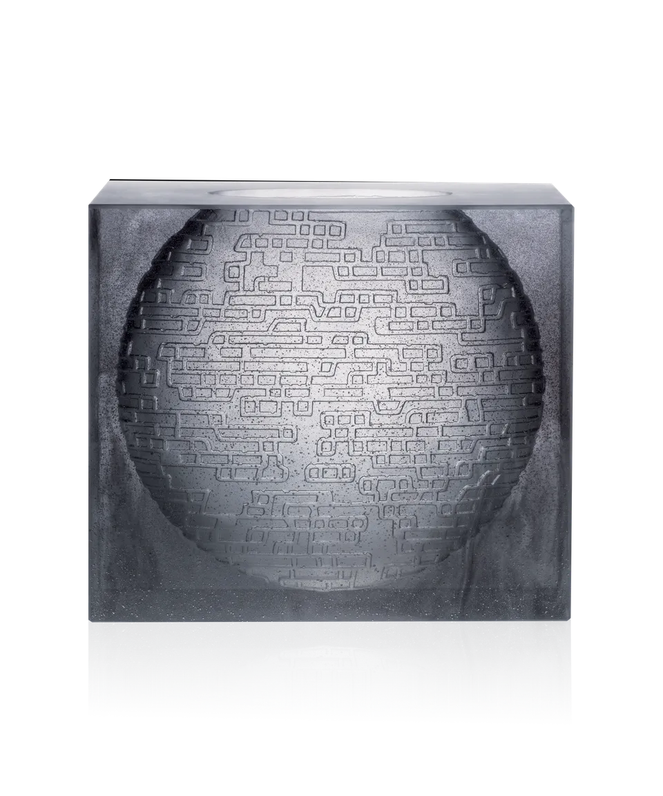 daum-art-cristal-vase-kumara-gris-jean-marie-massaud-vase-cristal-gris image 1