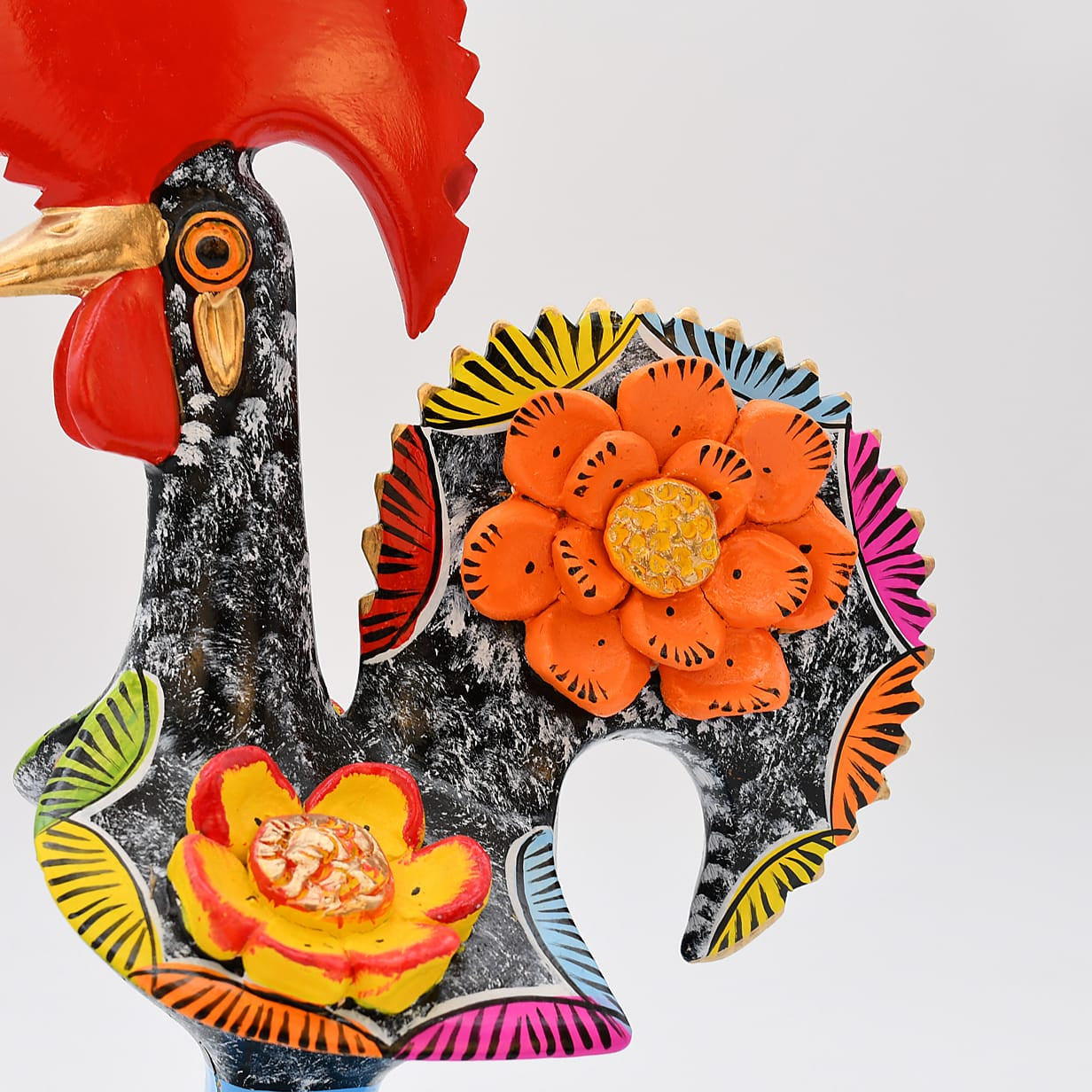 luisa-paix-o-coq-de-barcelos-25cm-noir-figurine-c-ramique-unique image 3