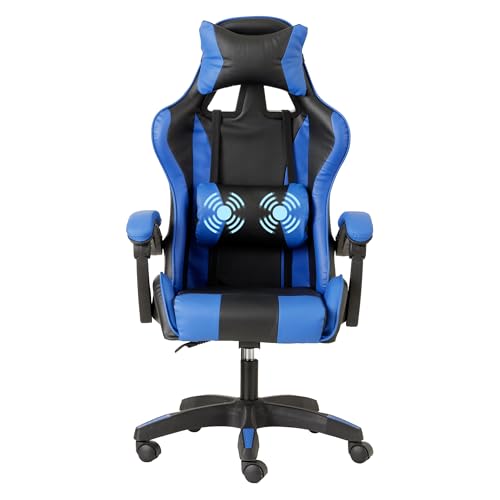 baroni-home-sedie-chaise-gaming-bleue-massage-lombaire-inclinable image 8