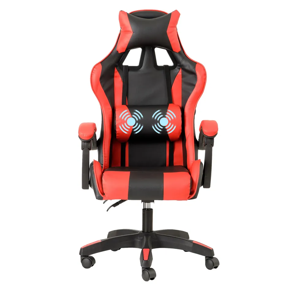 baroni-home-sedie-chaise-gaming-rouge-massage-lombaire-simili-cuir image 1