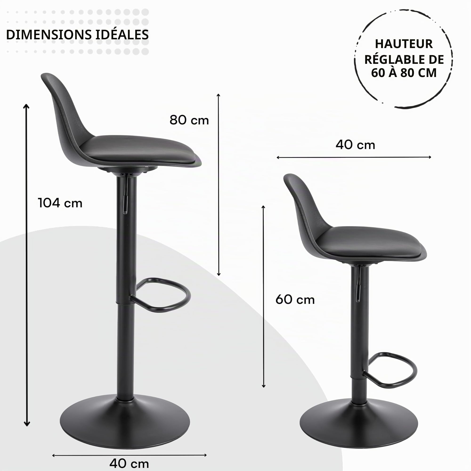 baroni-home-sedie-tabouret-de-bar-noir-r-glable-82-104-cm-1-pi-ce image 3