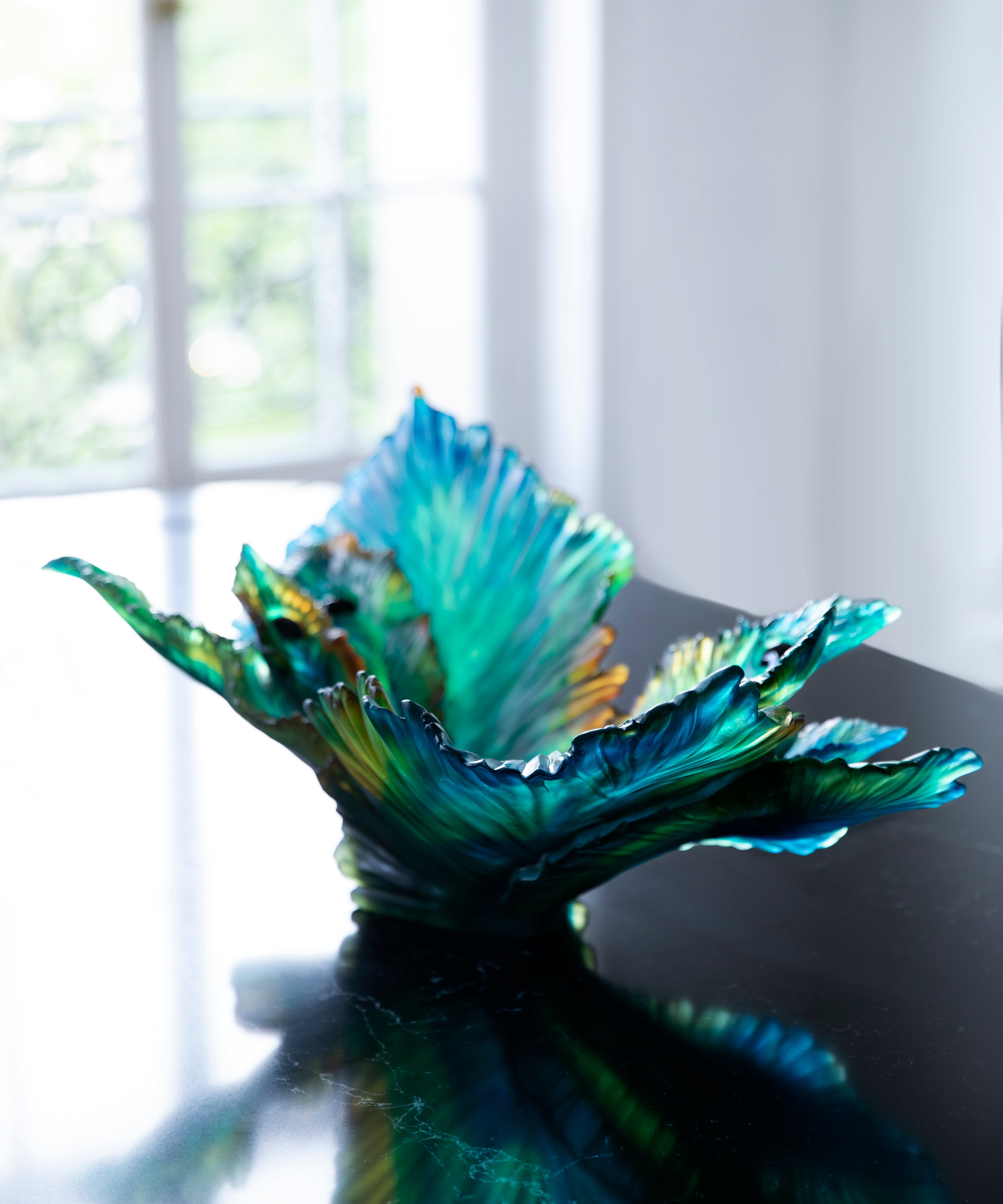 daum-d-coration-cristal-fleur-de-paon-centre-de-table-375ex image 2
