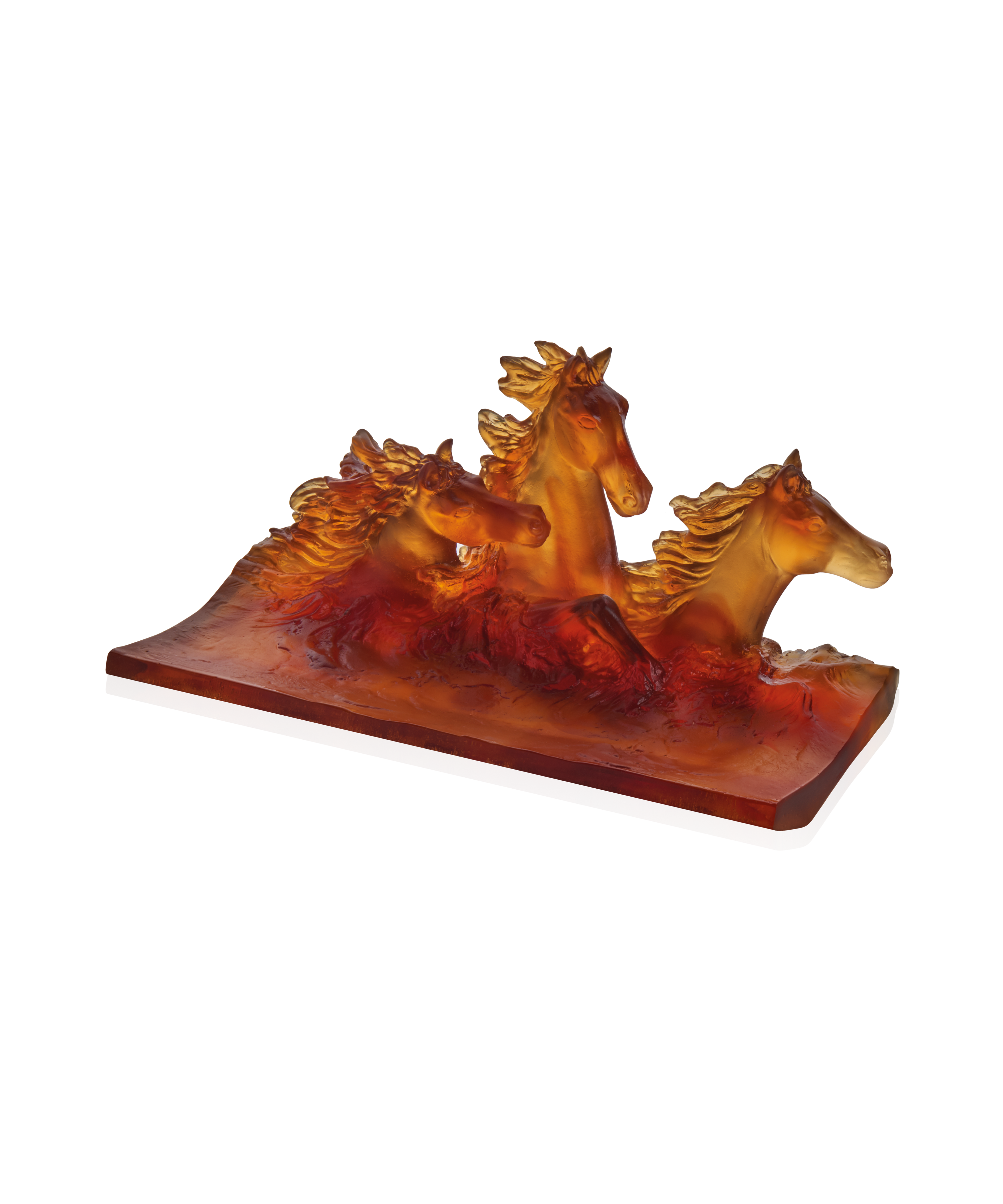 daum-cavalcade-plumier-ambre-p-te-de-verre-vide-poche image 1