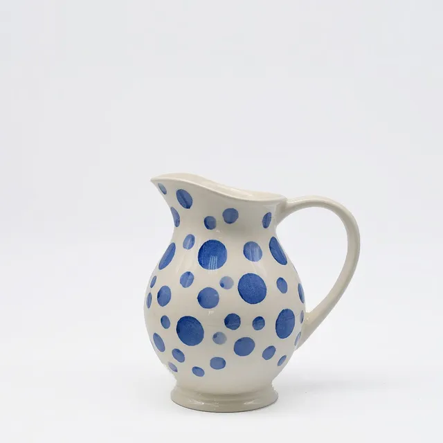 luisa-paix-o-vaisselle-portugaise-pichet-pois-c-ramique-bleu-18cm image 1