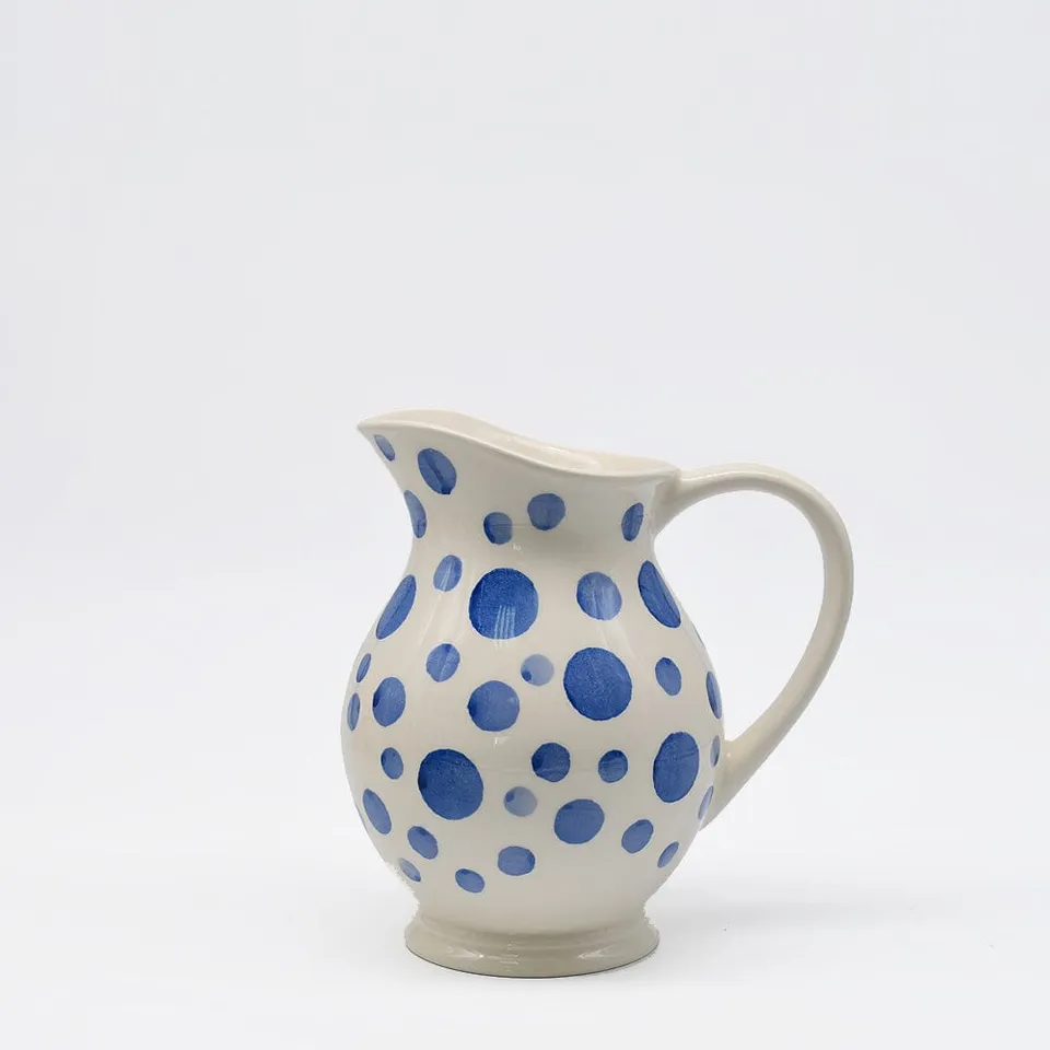 luisa-paix-o-vaisselle-portugaise-pichet-pois-c-ramique-bleu-18cm image 1