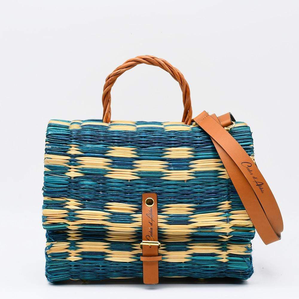 luisa-paix-o-accessoires-du-portugal-sac-cartable-jonc-25cm-turquoise image 1