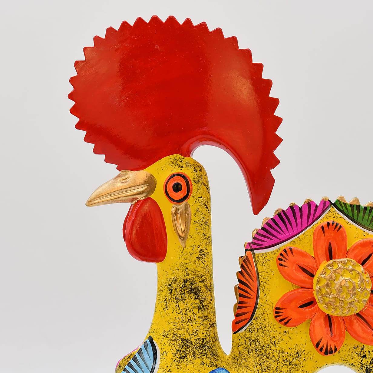 luisa-paix-o-coq-de-barcelos-25cm-jaune-figurine-c-ramique-unique image 5