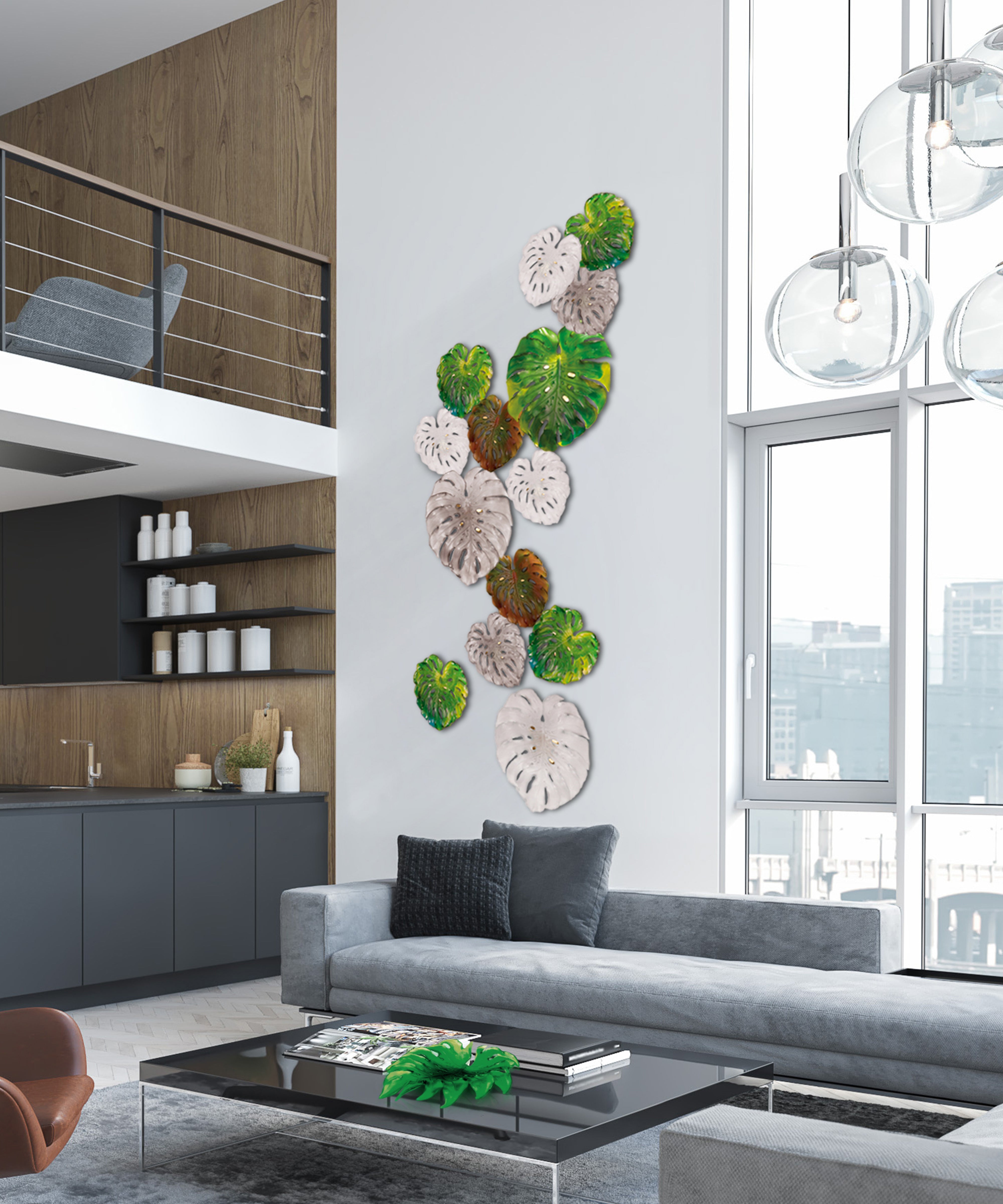 daum-univers-v-g-tal-monstera-feuille-murale-ambre-petit-mod-le image 2