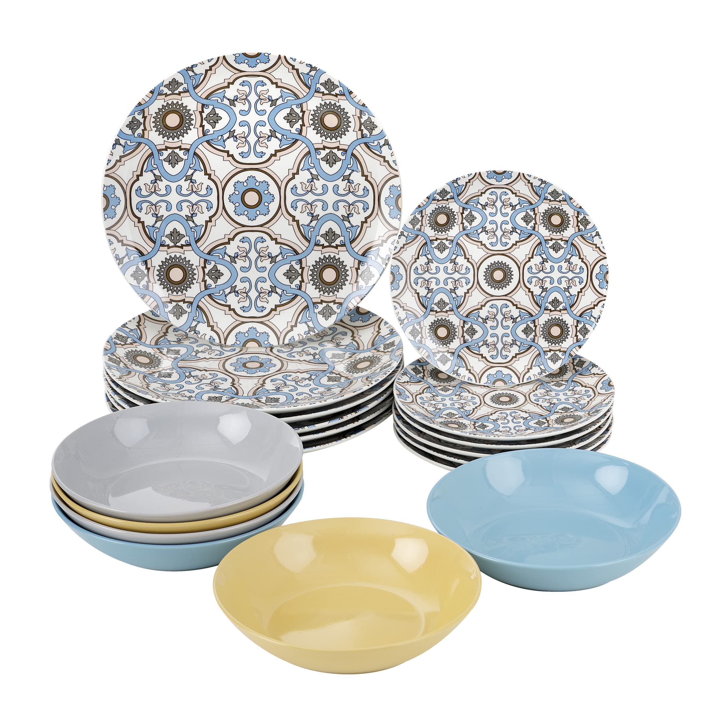 baroni-home-cucina-service-18-assiettes-porcelaine-montgolfi-res-6-pers image 6