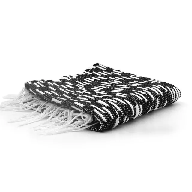luisa-paix-o-tapis-coton-100x50-noir-et-blanc-frang image 1