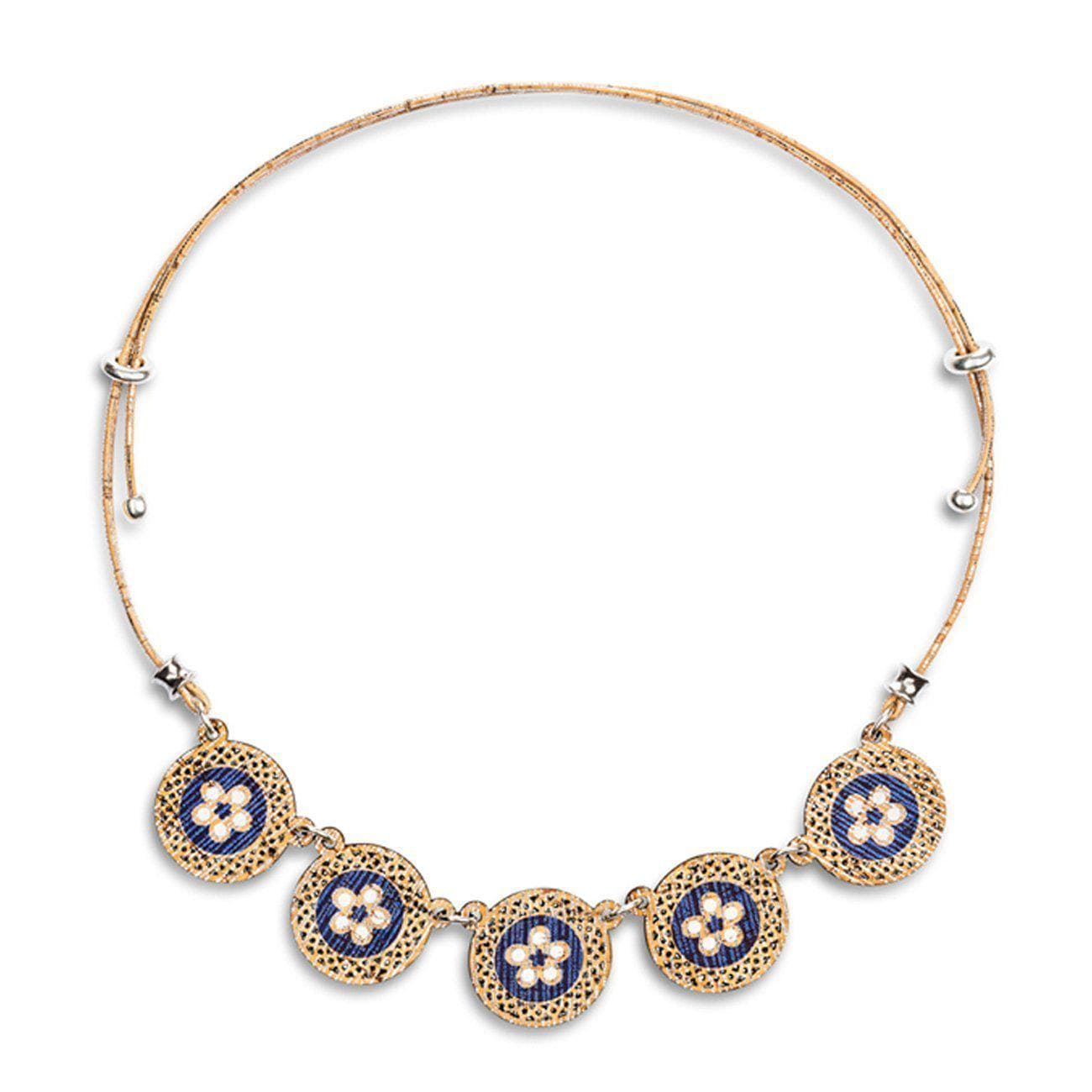 luisa-paix-o-flores-collier-en-li-ge-bleu-5-pendentifs image 2