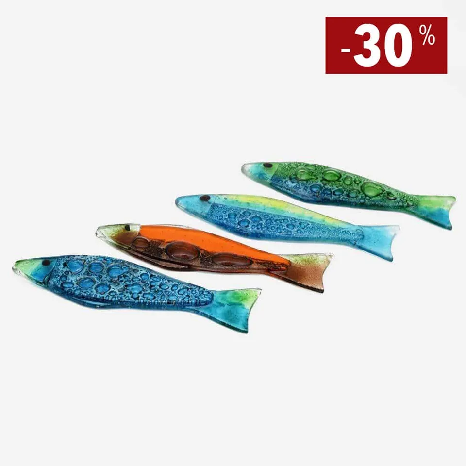 luisa-paix-o-sardine-en-verre-bleu-marinha-grande-19-cm image 1