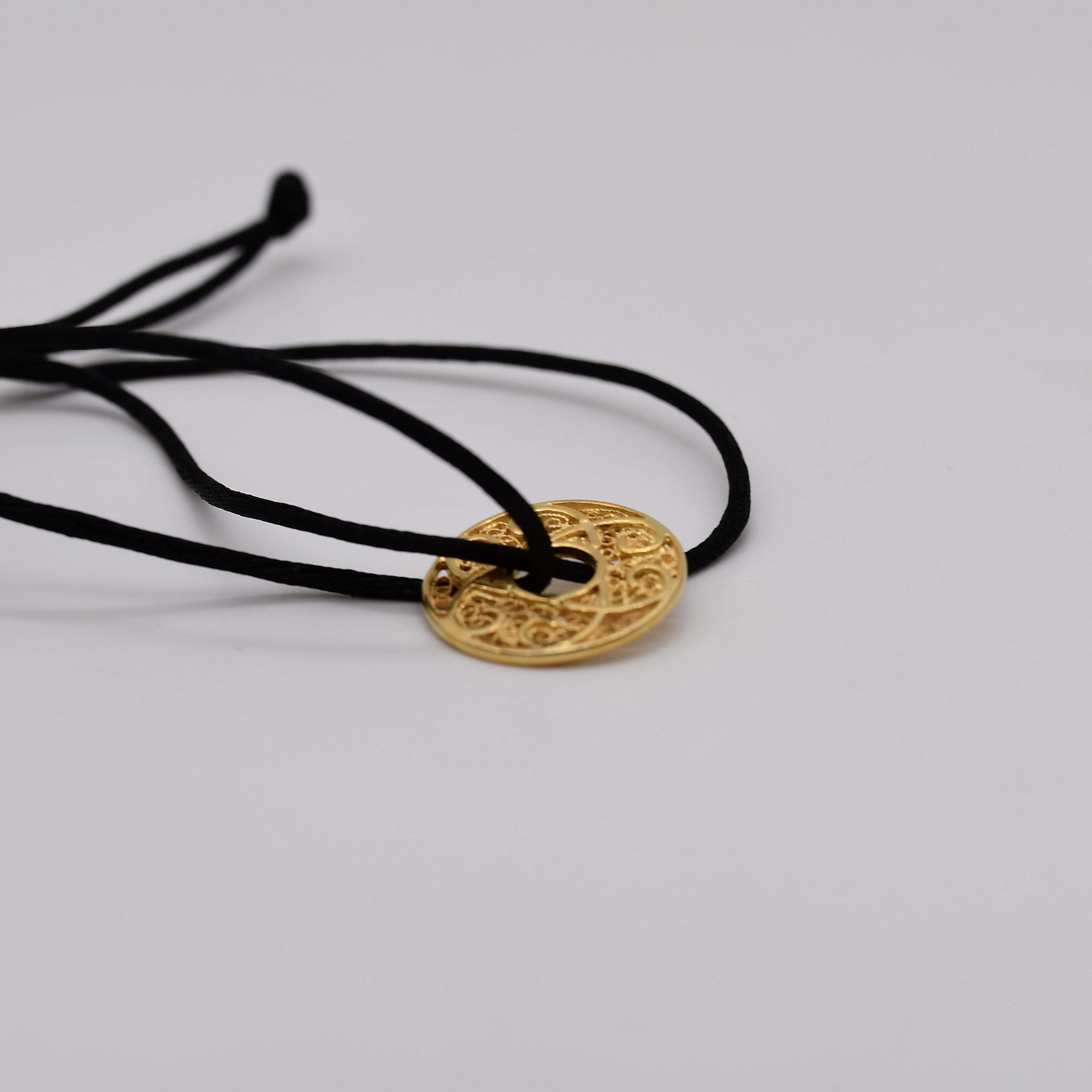 luisa-paix-o-infinito-bracelet-argent-dor-cordon-noir image 2