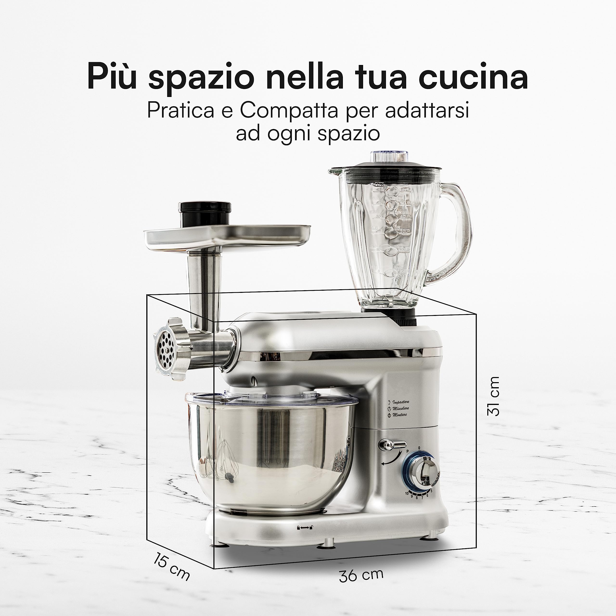 baroni-home-cucina-robot-p-tissier-multifonction-4-5-l-1000-w image 6