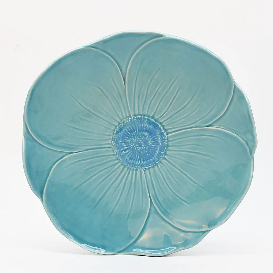 luisa-paix-o-papoila-assiette-c-ramique-turquoise-27cm image 1