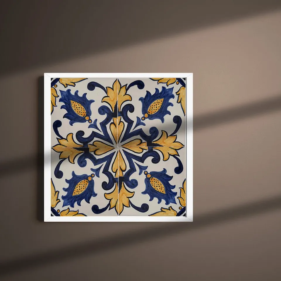 luisa-paix-o-azulejos-panneau-d-azulejos-28x28cm-4-carreaux-peints-main image 1