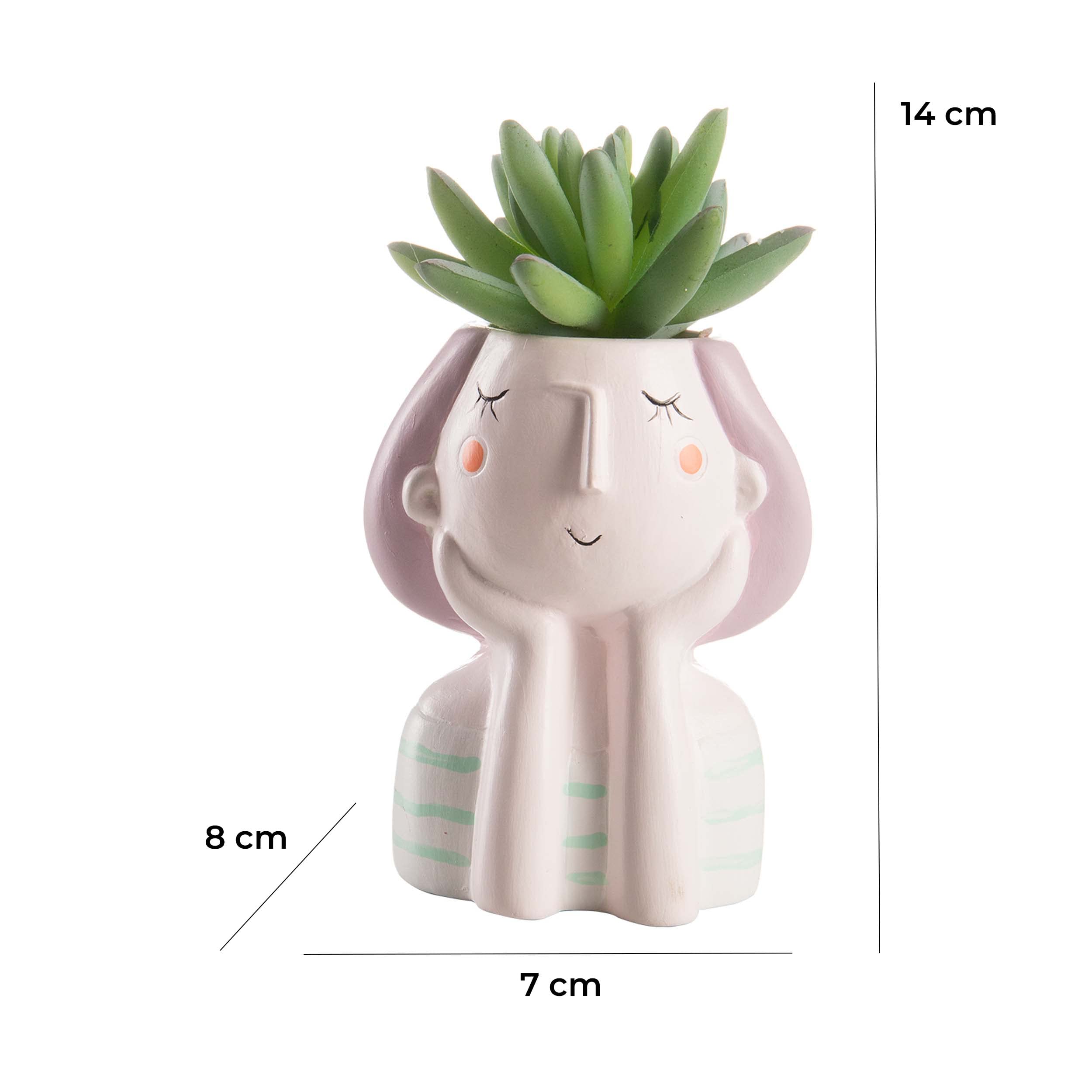 baroni-home-decorazioni-lot-4-vases-t-te-14-cm-plantes image 6