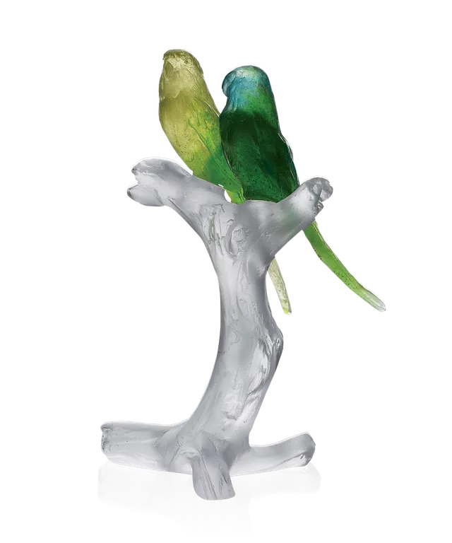 daum-univers-animalier-perruches-sculpture-cristal-oiseaux image 1