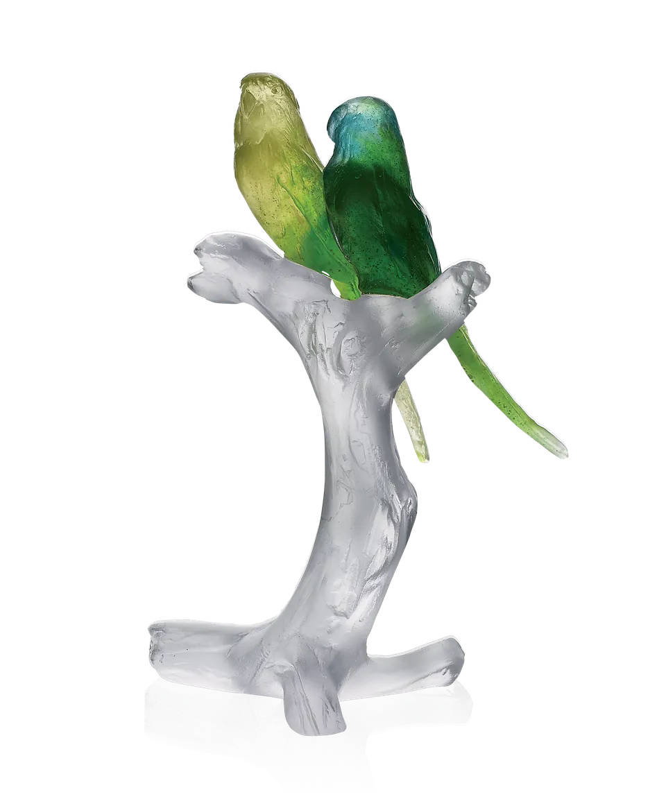 daum-univers-animalier-perruches-sculpture-cristal-oiseaux image 1
