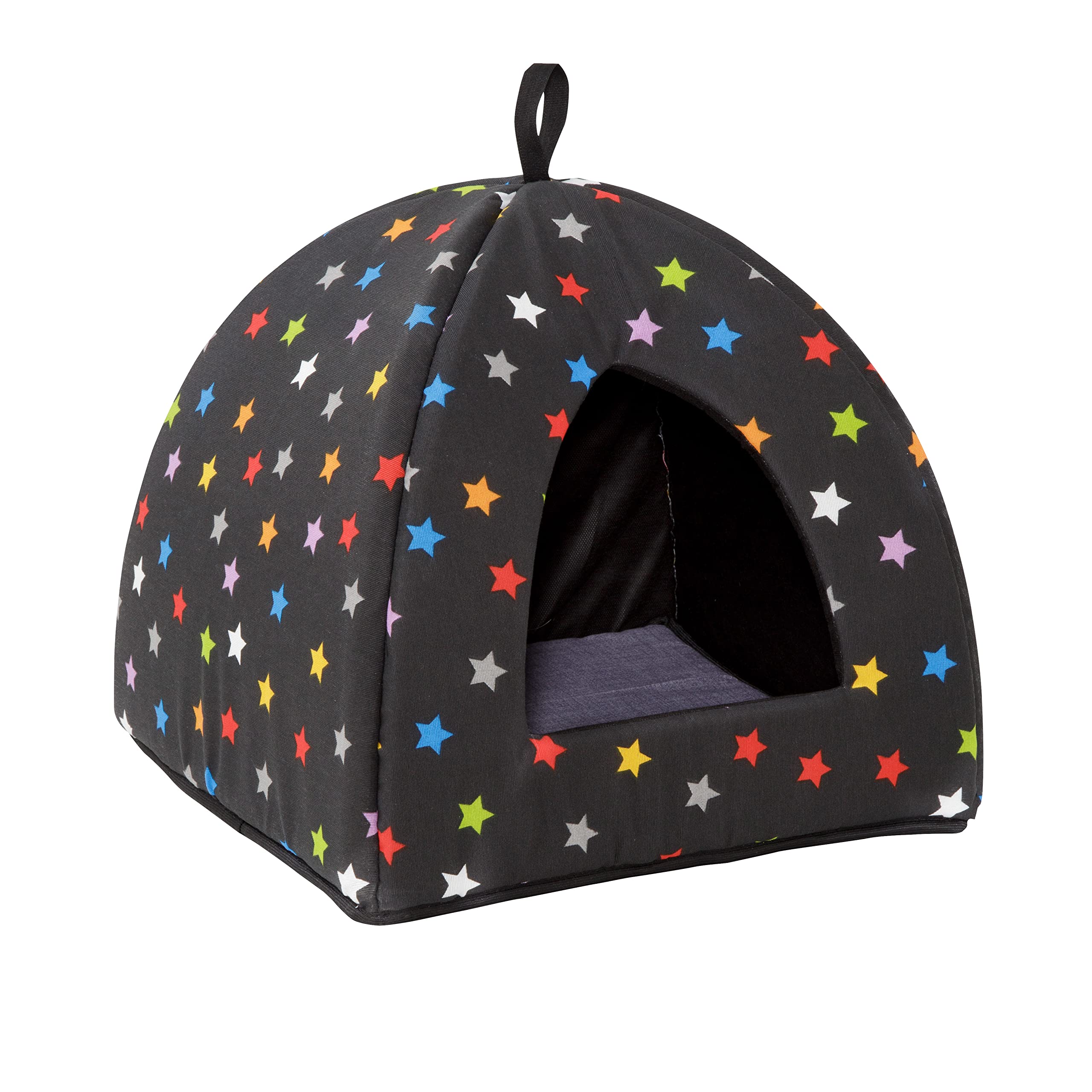 baroni-home-pet-panier-chat-pyramide-gris-bordeaux-40x40x36-cm image 8