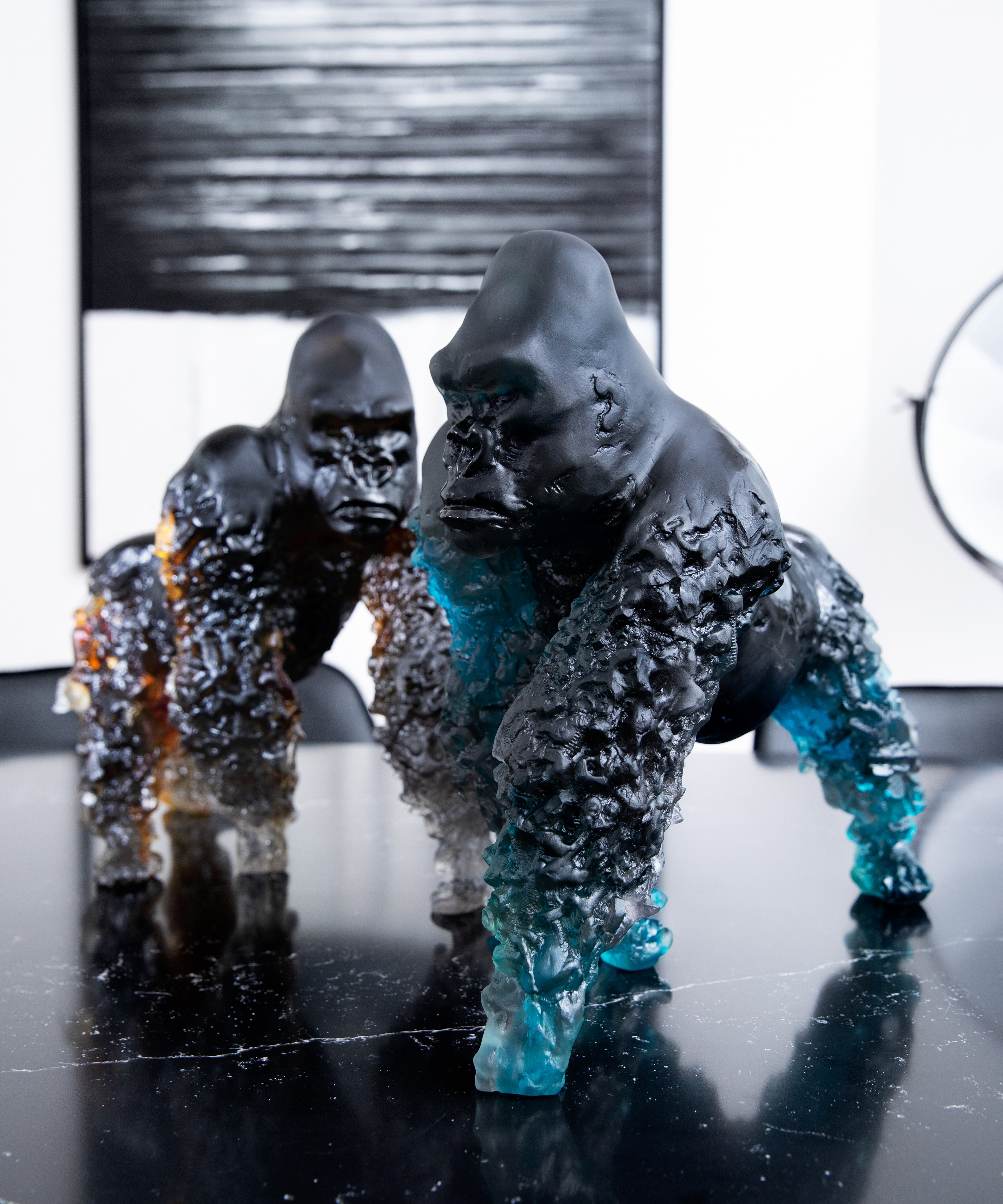 daum-gorille-dos-argent-ambre-gris-sculpture-125ex image 2